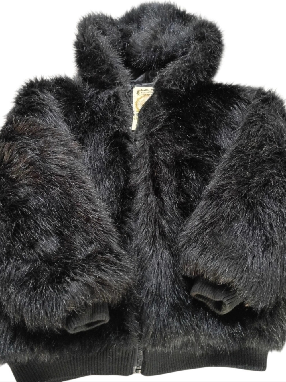 Ablanche Urban Furfitter Men’s Y2k Hoodie Hood Faux Fur Bomber Jacket 5XL Black